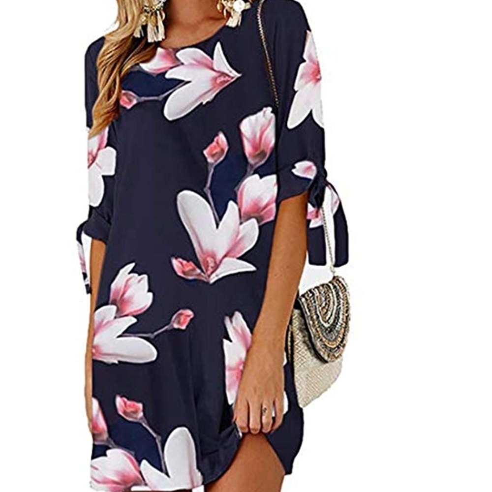 🆕Summer Round Neck Printed Casual Mini Dress